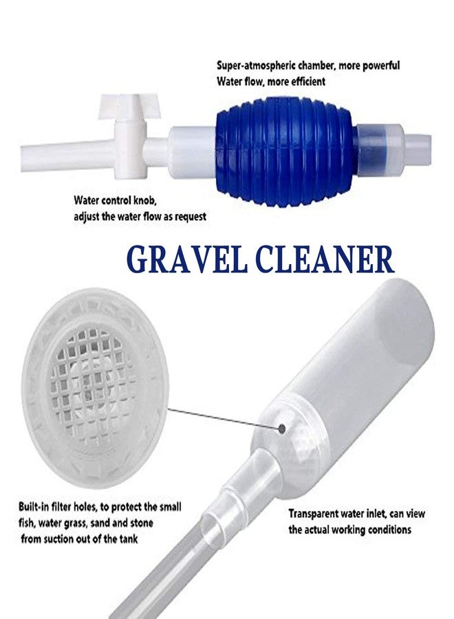 Blutails Aquarium Water Changer and Gravel Cleaning Siphon Pipe with Valve for Aquarium (White & Blue) - Image 5